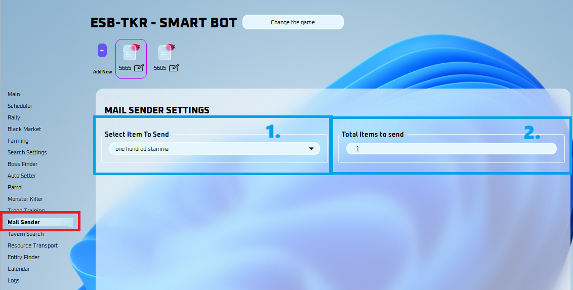 Mail Sender settings tab