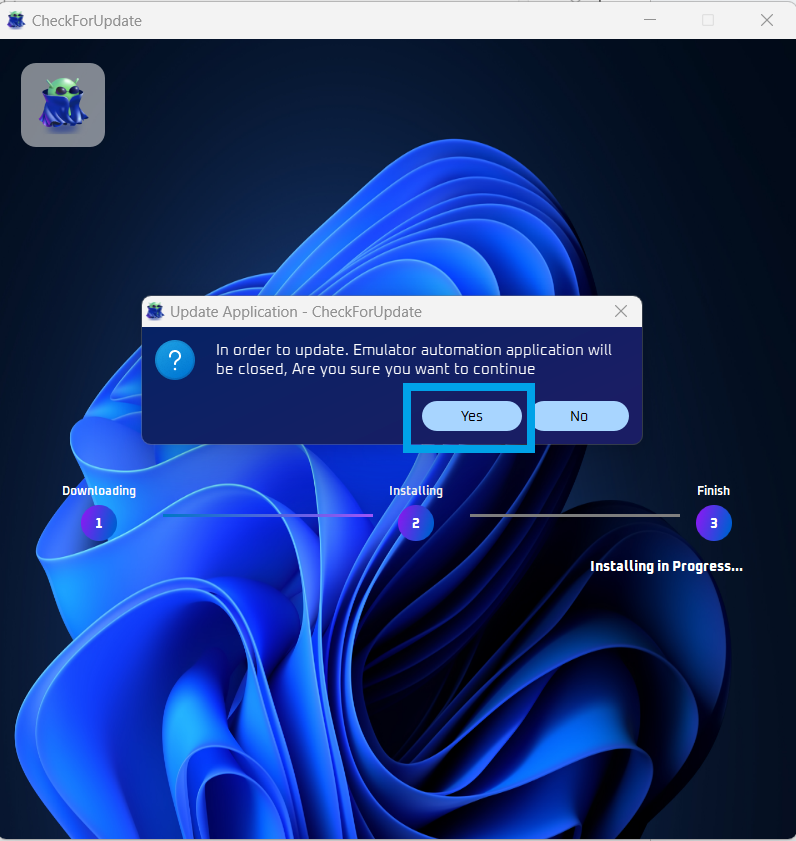 Confirmation prompt