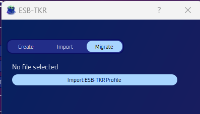 Migrate menu with Import ESB-TKR Profile