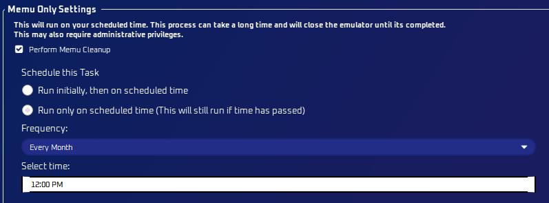 MEmu Play cleaner settings