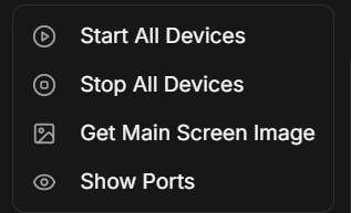 Actions menu