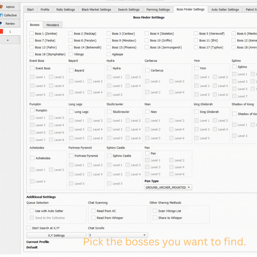 Boss finder and collective flow