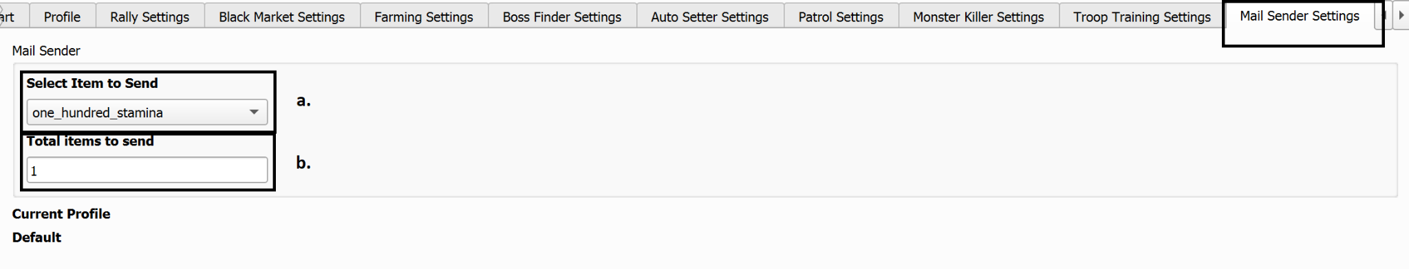 Mail Sender Settings