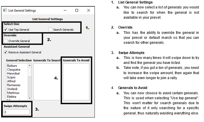 Use List General setting