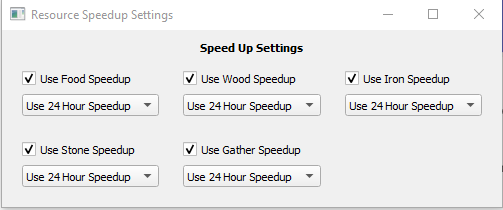 Resource Speed-up Settings