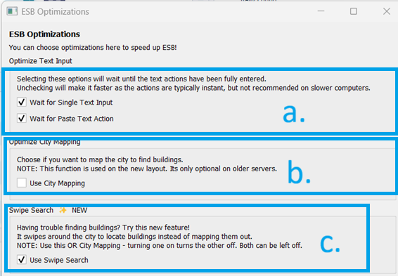 Optimization Settings